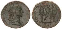 Antike / Römische Kaiserzeit Dupondius Traianus Kaiser zwischen 2 Trophäen, SENATUS POPVLVSQUE -