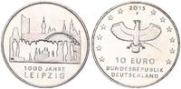 Deutschland 10 Euro Fehlprägung 1000 J. Leipzig ( mitgeprägter Metallspan ) -