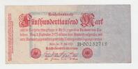 3. Reich 500.000 Mark Banknote Deutschland, 500.000 Mark Banknote, 25 Juli 1923 - mit Propaganda-Aufdruck -