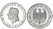 Deutschland / Weimar 5 Reichsmark Schiller 1934 offizielle Neuprägung der Hamburger Münze -