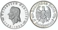Deutschland / Weimar 5 Reichsmark Schiller 1934 offizielle Neuprägung der Hamburger Münze -