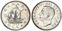Kanada 1 Dollar Silber Georg VI., Segelschiff -