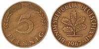 BRD 5 Pfennig 1967 G seltenes Jahr und Münzzeichen * fast vz 117.14 元 含税 ＋  74.89 元 运费