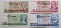 DDR 10, 20, 50, 100 Mark 1971, 1975 dabei 50 Mark Ersatznote gebraucht-s... 125.51 元 含税 ＋  74.89 元 运费