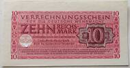 Drittes Reich, Third Reich 10 Reichsmark Verrechnungsschein für die Deutsche Wehrmacht -