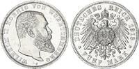 Württemberg 5 Mark Silber Wilhelm II. -