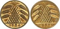 Deutschland / Weimar 10 Rentenpfennig 2x Bildseite 1x incus 10 Pfennig J.309/317 Fehlprägung 2x Bildseite 1x incus,prfr. -