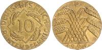 Deutschland / Weimar 10 Pfennig auf 5 Pf. Schrötling 10 Pfennig J.309 1924D Fehlprägung: auf 5 Pf.-Schrötling geprägt, 2,55g -