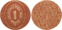 Deutschland / WEIMAR / PROBEPRÄGUNG Hartpappe Probe 1 Pfennig WEIMAR Pergament Hartpappe Probe 1 Pfennig 1921 (rotbraun)übergroßer Schrötling! -