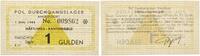Konzentrationslager / Durchgangslager AMERSFOORT 1 Gulden Lagergeld Durchgangslager AMERSFORT 1 Gulden Häftlings-Kantinengeld N°009862 -