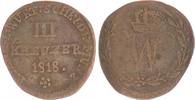 Württemberg - Altdeutschland 3 Kreuzer Königreich Württemberg 3 Kreuzer 1818 Wilhelm I -