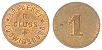 Notgeld Ludwigsburg 1 Pfennig Notgeld Ludwigsburg Brauerei R. Cluss -