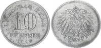 Deutschland / Kaiserreich 10 Pfennig 10 Pfennig J.299 1917 D Fehlprägung Adlerseite fast ohne Randperlen -