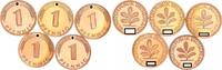 Deutschland 1 Pfennig 1 Pfennig 1993 A,D,F,G,J 5 Münzen komplett Polierte Platte -