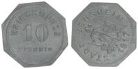 Deutschland, Bensheim, Hessen 10 Pfennig Stadt, 10 Pfennig 1917 80 Grad Stempeldrehung! -
