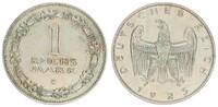 Deutschland / WEIMAR / PROBEPRÄGUNG 1 Mark WEIMAR 1 Mark J.319 1925E Gestaltungsprobe in Silber,Adler nach links, vz -