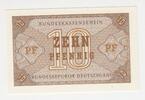Deutschland / 10 Pfennig Bundeskassenschein 10 Pfennig Bundeskassenschein als Ersatzwährung gedacht -