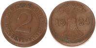 Deutschland / Weimar 2 Pfennig 1924 D Weimar 2 Renten Pfennig 1924 D Feh... 251.02 元 含税 ＋  74.89 元 运费