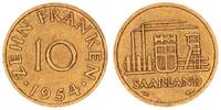 xxx Nebengebiete / Saarland 10 Franken Saarland 10 Franken 1954 -