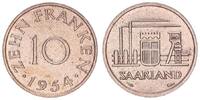 Nebengebiete / Saarland 10 Franken 1954 Saarland 10 Franken, vz+ vz+ 66.94 元 含税 ＋  74.89 元 运费