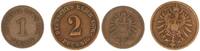 Kaiserreich Lot 1 und 2 Pfennig kleines Lot aus 1 Pfennig J.1 und 2 Pfennig J.2 -