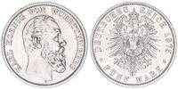 Kaiserreich / Württemberg 5 Mark Württemberg 5 Mark 1875 Karl Silber kleiner Adler -