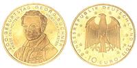 Deutschland / Eurowährung 10 Euro Georg Büchner 2013 Münzzeichen F 10 Euro 200 Geburtstag Georg Büchner 2013 Münzzeichen F vergoldet -