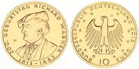 Deutschland / Eurowährung 10 Euro Richard Wagner 2013 Münzzeichen D 10 Euro Richard Wagner 2013 Münzzeichen D vergoldet -