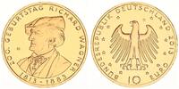 Deutschland / Eurowährung 10 Euro Richard Wagner 2013 Münzzeichen D 10 Euro Richard Wagner 2013 Münzzeichen D vergoldet -