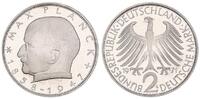 Deutschland 2 DM Max Planck 2 DM Kursmünze 1971 G PP, mit neuer Randschrift -