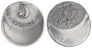 Deutschland / Kaiserreich 5 Pfennig Kaiserreich 5 Pfennig 1875 D Fehlprägung: 40% schüsselförmig dezentriert -
