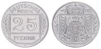 Deutsches Kaiserreich - Probe 25 Pfennig Probeprägung Karl Goetz Probe zum 25 Pfennig J.18 in anderer Gestaltung Kupfer versilbert -