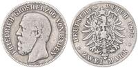 Deutschland / Kaiserreich 2 Mark Baden Friedrich I. -