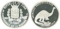 Cuba, Kuba 5 Pesos Silber, Apatosaurus, Dinosaurier -