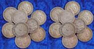 Preußen Lot 10 x 5 Mark Silbermünze Wilhelm I und II. ss und besser, Silber 900 -