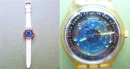 Schweiz, unisex-ARMBANDUHR, sehr gute SWATCH Automatik ARMBANDUHR In our hands earth summit 92,neues Band, -