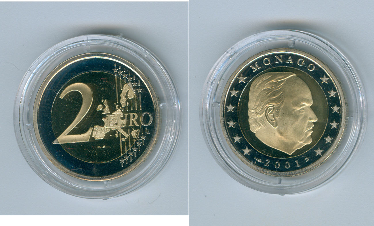 2 euro 2001 monaco fürst rainier iii. proof