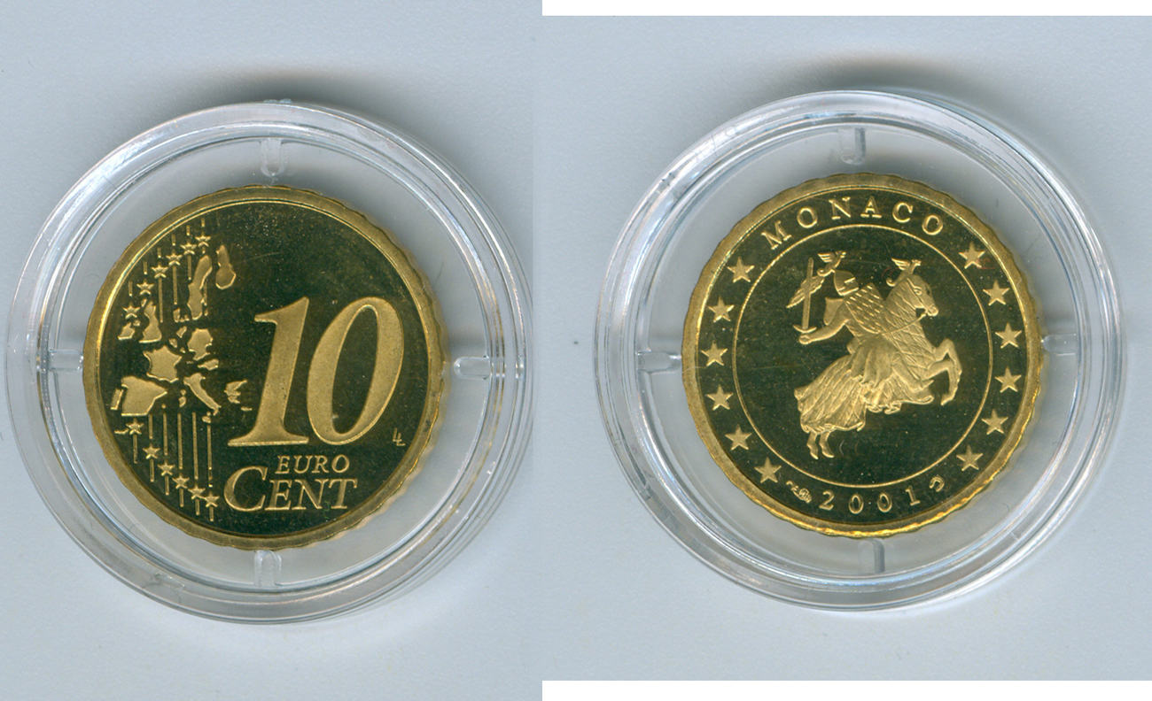 10 cent 2001 monaco proof