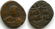 Antike bronze Class B follis with Christ, temp. Romanus III , Byzantine Empi -