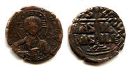 Antike AE follis Nice Class B w/Christ, temp. Romanus III , Byzantine Empire -