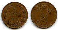 Europa 10 pennia Copper Nicholas II (1894-1917), 1917, Finland under Russian Empire -