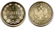Europa 1 markka Silver Nicholas II (1894-1917), 1915, Finland under Russian Empire -