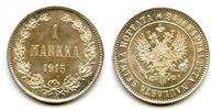 Europa 1 markka Silver Nicholas II (1894-1917), 1915, Finland under Russian Empire -