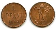 Europa 1 penni Copper Nicholas II (1894-1917), 1915, Finland under Russian Empire -
