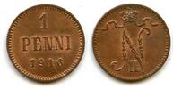 Europa 1 penni Copper Nicholas II (1894-1917), 1916, Finland under Russian Empire -