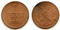 Europa 1 penni Copper 1917, Civil War, Kerenski Government, Finland under Russia -