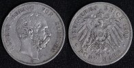Sachsen 5 Mark 1900 E Albert f.ss/kl.Rf. 543.87 元 含税 ＋  317.95 元 运费