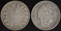 Frankreich 5 Francs 1847 A Louis Philippe I. s-ss/Rf. 234.28 元 含税 ＋  317.95 元 运费
