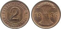 Deutschland 2 Pfennig 2 Reichspfennig 1936 D J 314 prfr -