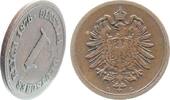 Deutschland 1 Pfennig Probe 1 Pfennig 1876 G J 001 deutlich feine Riffelrand -